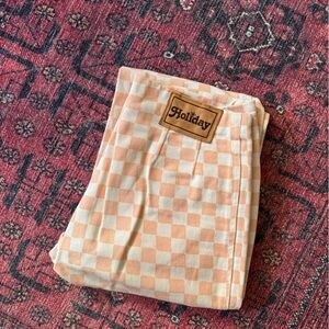 Holiday the label checkered pants in pink and white